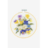 Kit point de croix - Violettes - Fleurs - Toile imprimé, fils, aiguilles, tambour - DMC
