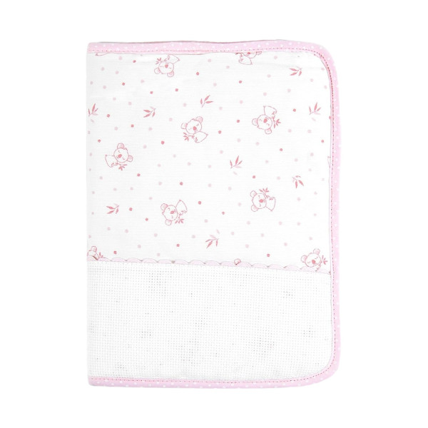 photo-Protège carnet de santé - A broder - Rose/motif koala - 25x18cm - Bébé - Naissance