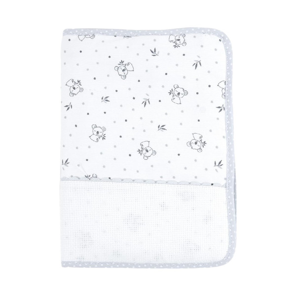 photo-Protège carnet de santé - A broder - Gris/motif koala - 25x18cm - Bébé - Naissance