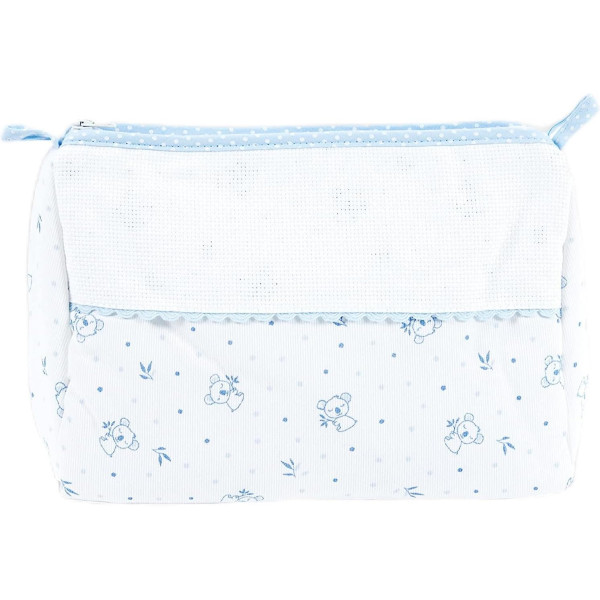 photo-Trousse de toilette - A broder - Bleu/motif koala - 24x18cm - Bébé - Naissance