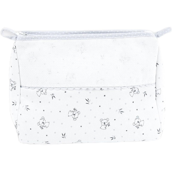 photo-Trousse de toilette - A broder - Gris/motif koala - 24x18cm - Bébé - Naissance