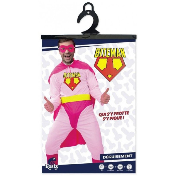 Déguisement - Biteman - Rose - Costume - Humour - fête - Enterrement de vie de garçon - Taille unique adulte