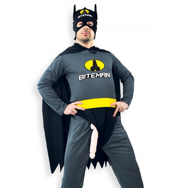 photo - Déguisement - Biteman - Noir - Costume - Humour - fête - Enterrement de vie de garçon - Taille unique adulte