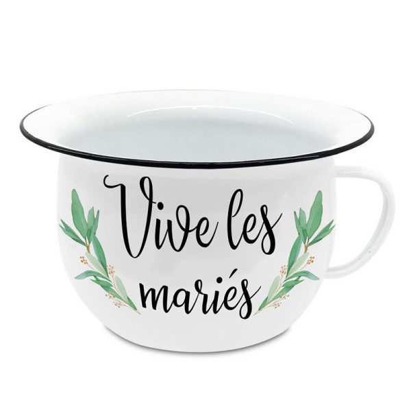 photo - Pot de chambre - Vive les mariés - Animation - Jeux - Mariage - Métal - 22x13.5cm