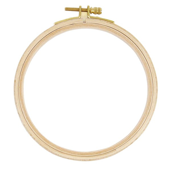 photo-Tambour à broder - 12,5 cm diamètre - Bois - Pour broderie - DMC