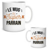 Tasse - Mug - Avec anse - Super parrain - Idées cadeaux