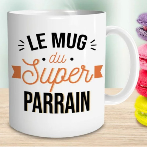 Tasse - Mug - Avec anse - Super parrain - Idées cadeaux