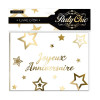 photo - Livre d'or - Motif étoiles - Blanc et or -  Joyeux anniversaire - 20pages - 15x21cm - Party chic