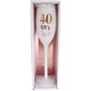 photo - Flûte à champagne - Anniversaire - 40 ans - Rose dorée et blanche - Idée cadeau