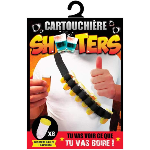 Jeu à boire - Cartouchière shooters - Soirée - Amis - Fête - 8 shooters balles