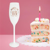 Flûte à champagne - Blanc/Or - Anniversaire - 18 ans - Verre blanc - Idée cadeau