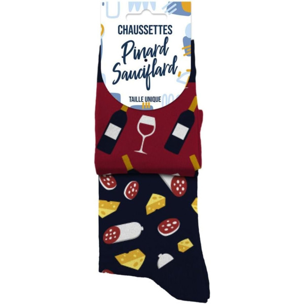 photo-Chaussettes - Pinard sauciflard - Humour - Dépareillées - Idée cadeau