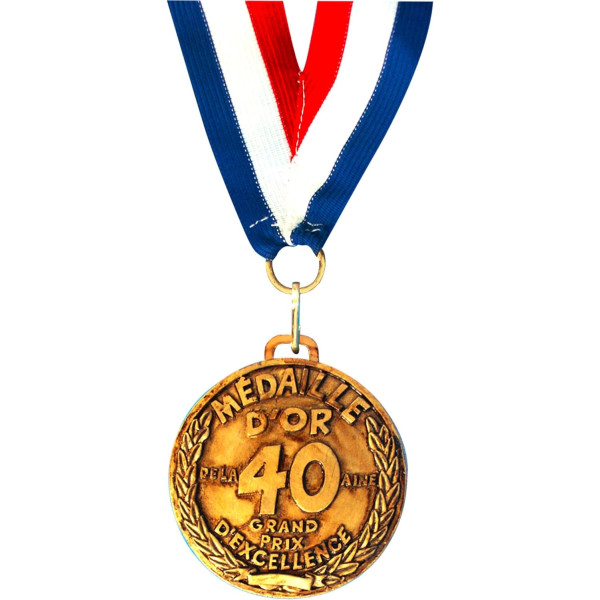 photo-Médaille d'or - 40 ans - Quarantaine - Anniversaire - Humour