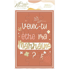 photo-Carte - Annonce naissance - Baptême - Veux tu être ma marraine ? - Puzzle