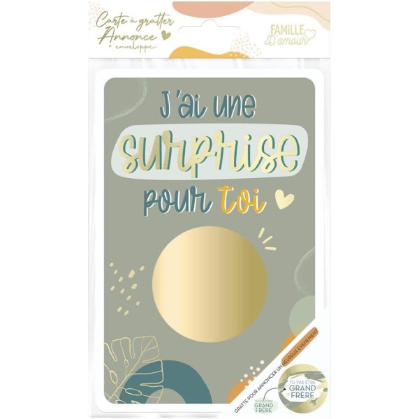photo-Carte à gratter - Annonce naissance originale - Tu vas être grand frère - 15x10cm