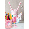 Pot à crayons - Licorne - Rose - Bureau enfant - Métal - Fournitures scolaires