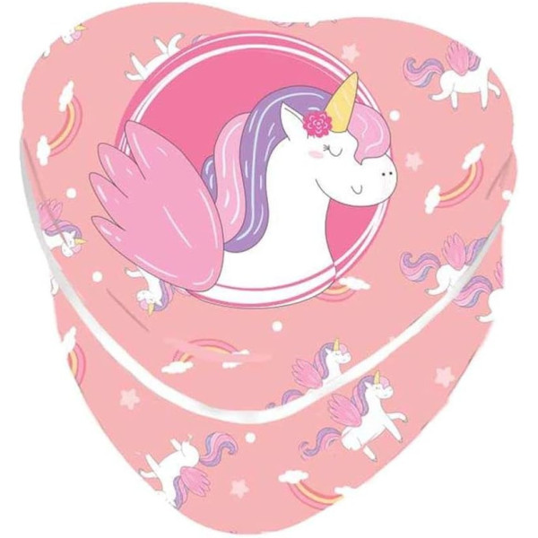 photo-Petit boîte - Pour dent de lait - Rangement - Licorne - Rose - Forme cœur
