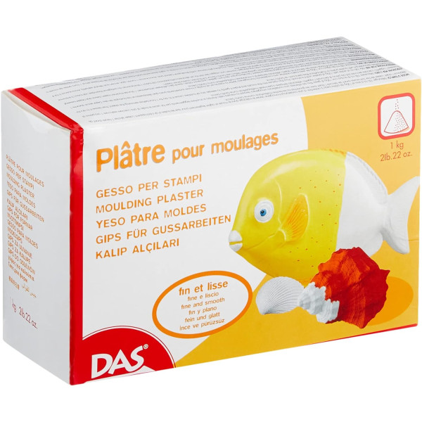 photo-Plâtre en poudre - Moulage - Blanc - A mélanger - Sachet de 1kg - DAS