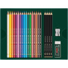 Coffret - 17 crayons de couleur + 4 crayons graphite - Faber-Castell - Polychromos - Pitt Graphite Matt