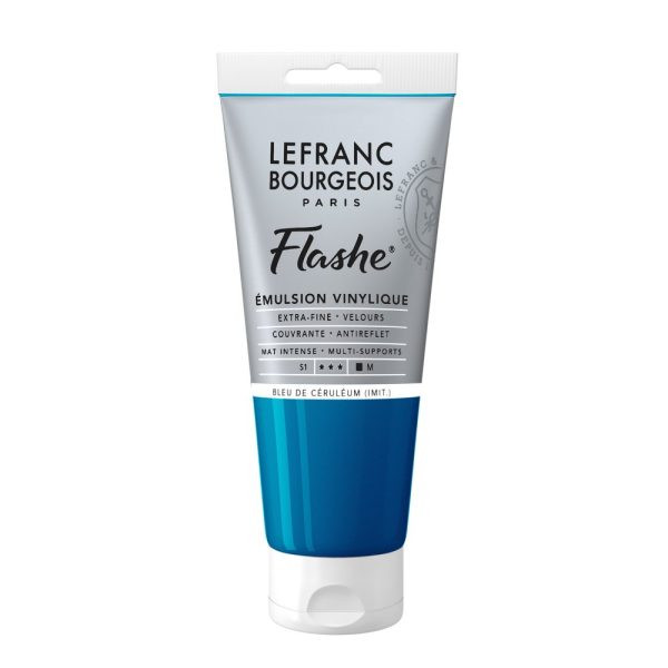 Peinture vinylique - Flashe - Bleu de cérulémum imitation - 065 - Lefranc Bourgeois - 80ml