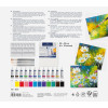 Peinture acrylique - Coffret 12 couleurs + toile 20x25cm + palette + pinceaux - Faber-Castell
