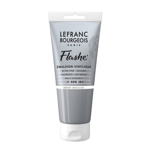 photo - Peinture vinylique - Flashe - Argent iridescent - 832 - Lefranc Bourgeois - 80ml
