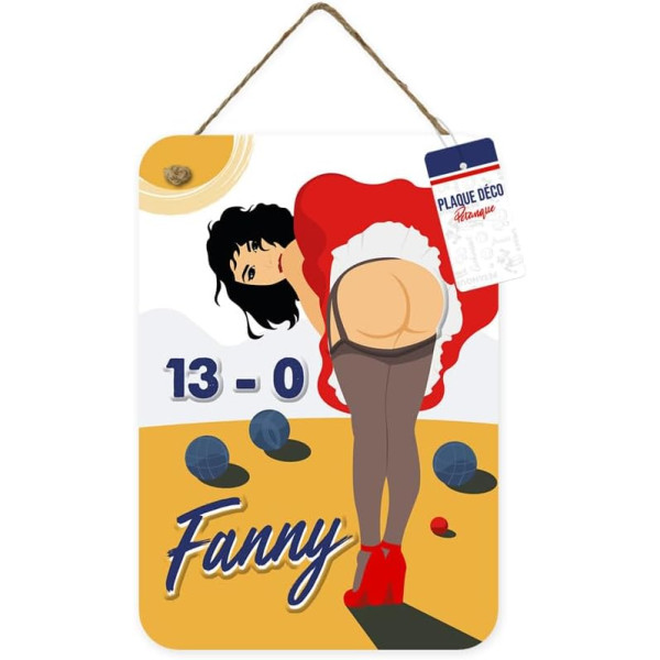 Plaque décorative - Fanny - Pétanque club - Métal - A suspendre