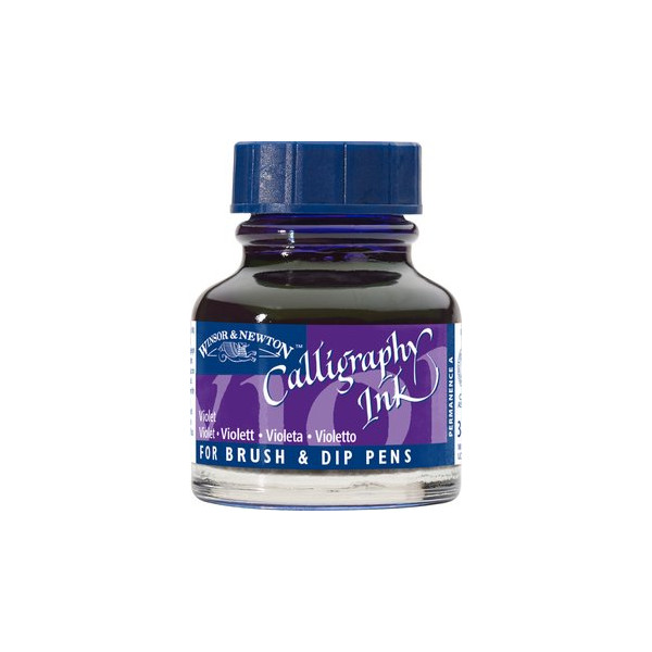 photo-Encre pour calligraphie - Violet - Winsor et Newton - Flacon de 30ml - Beaux-arts