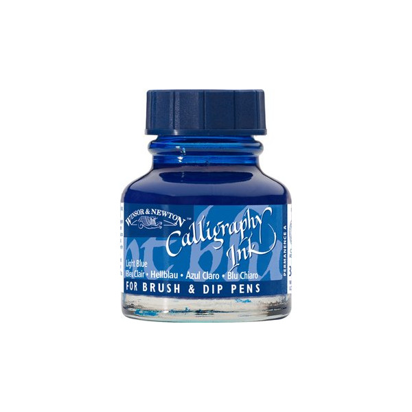 photo-Encre pour calligraphie - Bleu clair - Winsor et Newton - Flacon de 30ml - Beaux-arts
