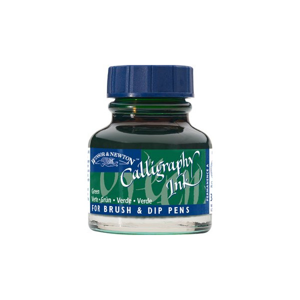 photo-Encre pour calligraphie - Vert - Winsor et Newton - Flacon de 30ml - Beaux-arts