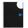 Cahier - A5 - Spirales - Petits carreaux - Polypro - 160 pages perforées - Noir/Bleu