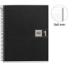 Cahier - A5 - Spirales - Petits carreaux - Polypro - 160 pages perforées - Noir/Gris