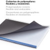 Cahier - A5 - Spirales - Petits carreaux - Polypro - 160 pages perforées - Noir/Gris