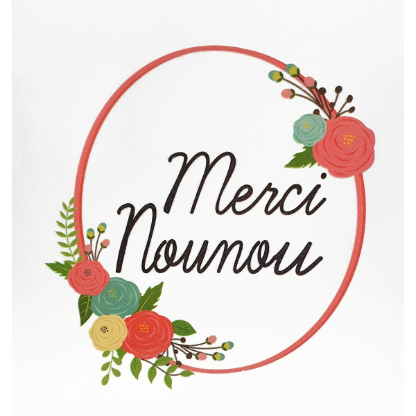 photo-Stickers pour tissus - Merci nounou - Thermocollant - 10x10cm - Loisirs créatifs