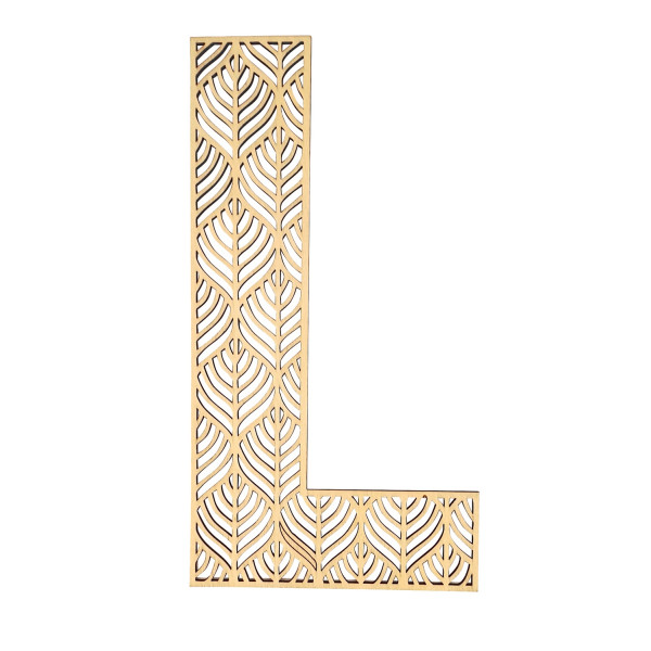 photo-Grande lettre en bois - L - Bois - Ajouré - A décorer - 24 cm - Loisirs créatifs