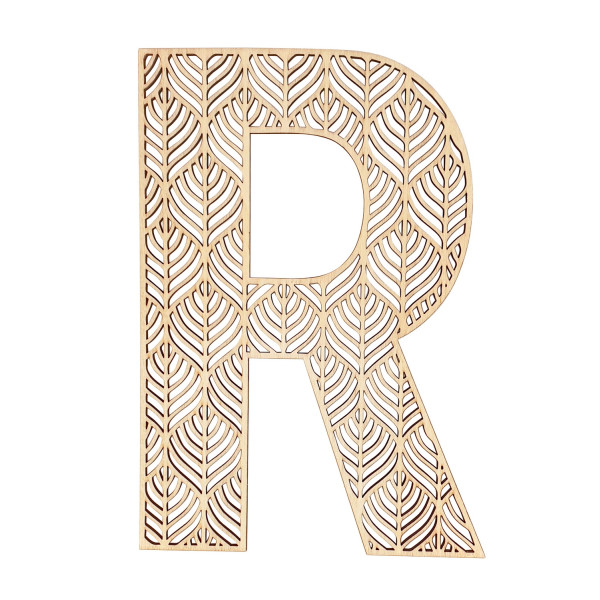 photo-Grande lettre en bois - R - Bois - Ajouré - A décorer - 24 cm - Loisirs créatifs