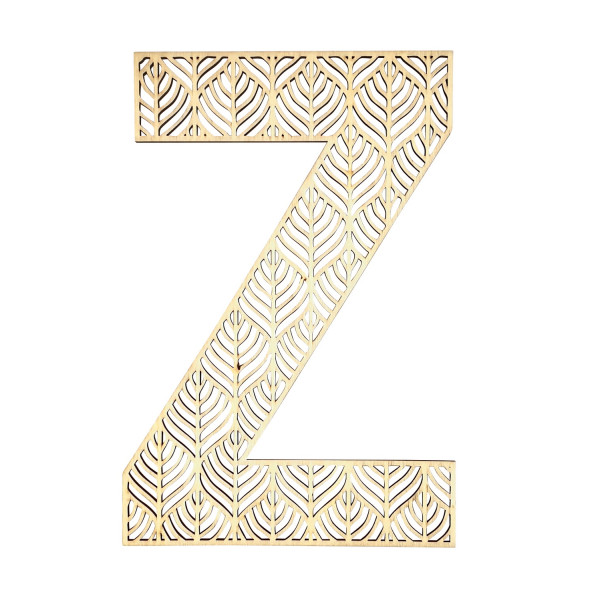 photo-Grande lettre en bois - Z - Bois - Ajouré - A décorer - 24 cm - Loisirs créatifs