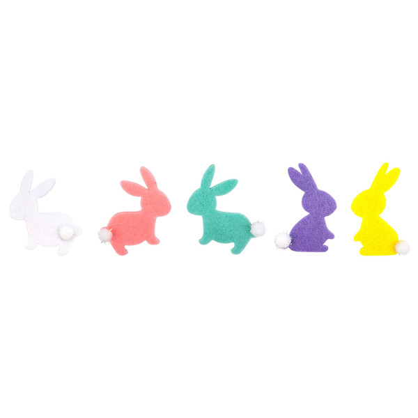 photo-Stickers - Lapins - Pâques - Feutrine - Couleurs pastels - 24 pièces - Loisirs créatifs