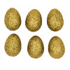 photo-Œufs pailletés - Or - Polystyrène - 6 pièces - 6cm - Pâques - Noël - Loisirs créatifs