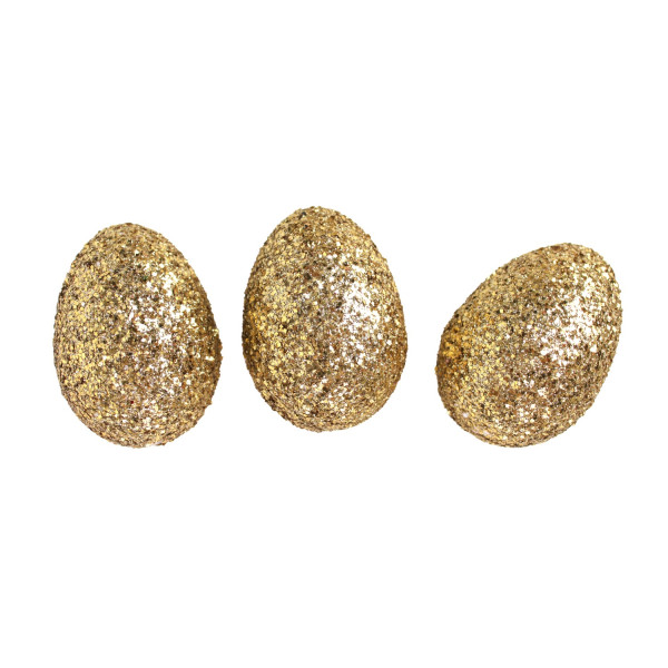 Œufs pailletés - Or - Polystyrène - 6 pièces - 6cm - Pâques - Noël - Loisirs créatifs