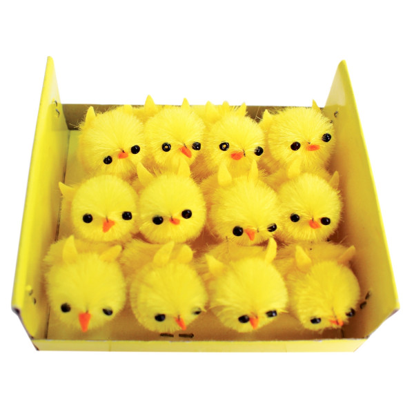 photo-Petits poussins - Décoratif - Loisirs créatifs - Pâques - 12 pièces - 2,5cm
