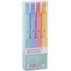 Étui de 4 surligneurs - Couleurs pastel - Rétractable - Apli