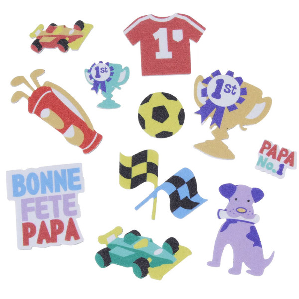 photo-Stickers - Papa - Autocollant - Mousse caoutchouc - 24 pièces - Loisirs créatifs