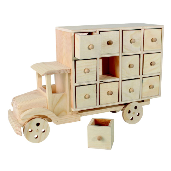 photo-Calendrier de l'Avent - Noël - Camion - A décorer et personnaliser - Loisirs créatifs