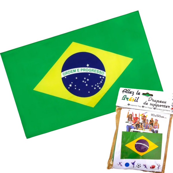 photo - Drapeau du supporter - Brésil - 90x150cm - Polyester - Evénement - Fête