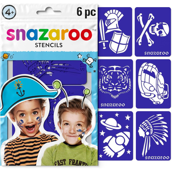 photo - Pochoirs à maquillage - Enfant - Pour garçon - 6 motifs - Fête - Anniversaire