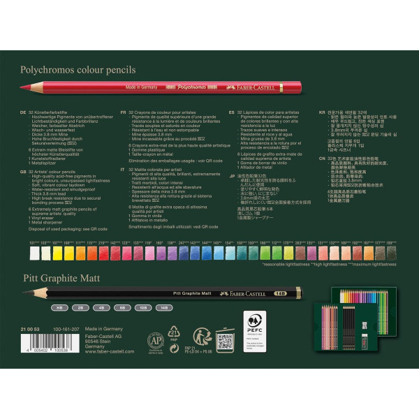 Coffret - Crayons couleur Polychromos + Pitt Graphite Matt - Faber-Castell - 40 pièces