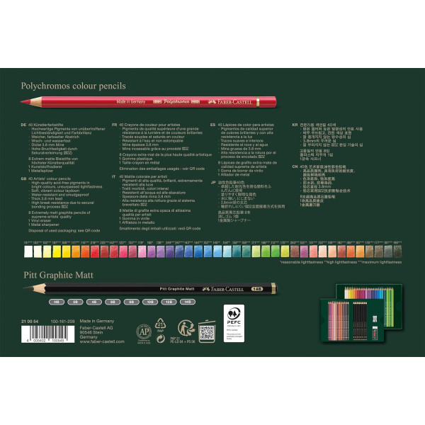 Coffret - Crayons couleur Polychromos + Pitt Graphite Matt - Faber-Castell - 50 pièces