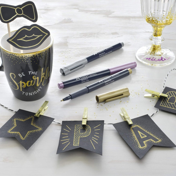 Marqueurs - Or - Argent - Indélébile - Tous supports - Faber-Castell
