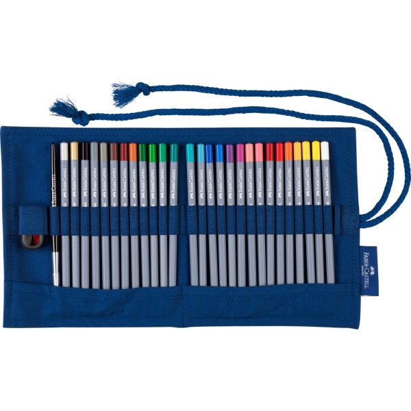 Crayons de couleur - Aquarellable - Faber-Castell - Goldfaber - 27 pièces + trousse + accessoires